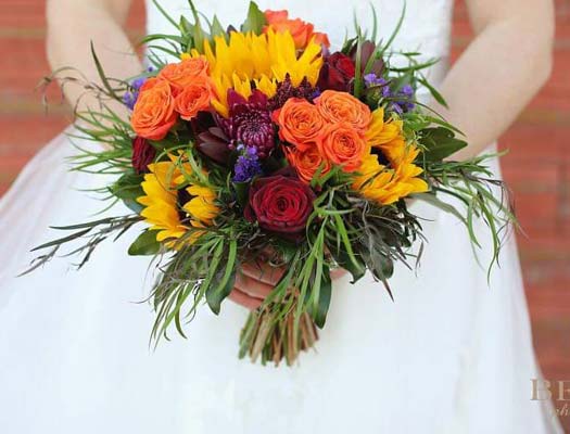 Fall Sunflower Bridal Bouquet